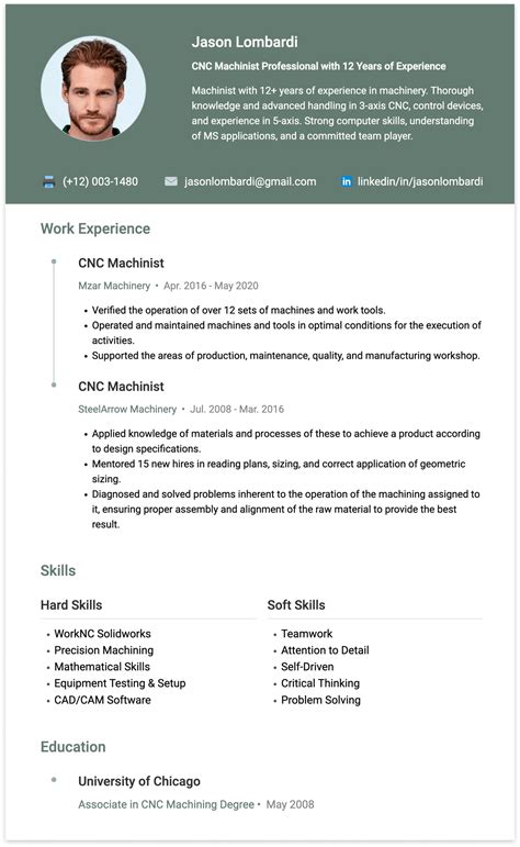 resume for cnc machine operator|cnc machinist resume sample.